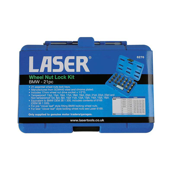 Laser 6276 Wheel Nut Lock Kit - BMW 21pc