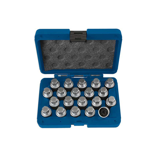 Laser Locking Wheel Nut Key Set 20pc VAG Euro Car Parts