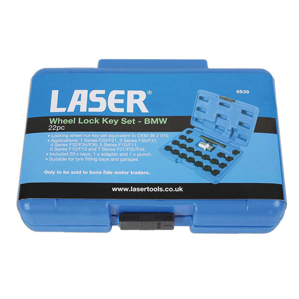 Laser 6539 Locking Wheel Nut Key Set 22pc - for BMW