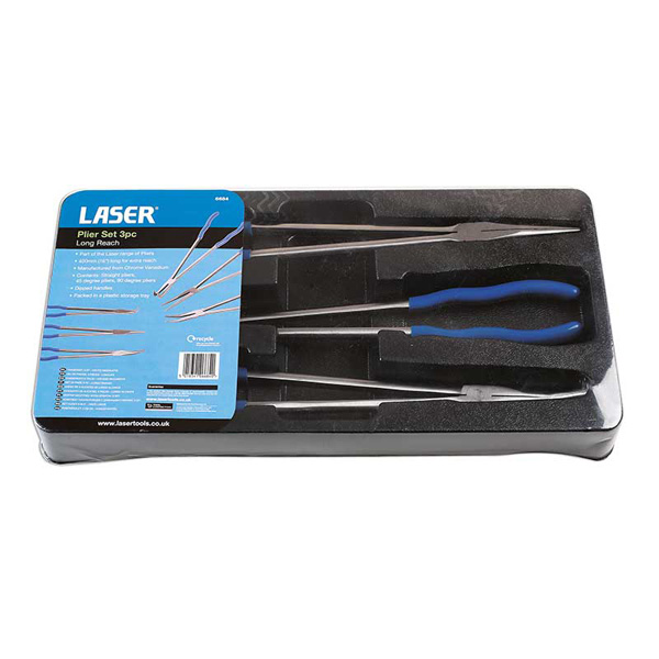 Laser 6684 Long Reach Plier Set 3pc