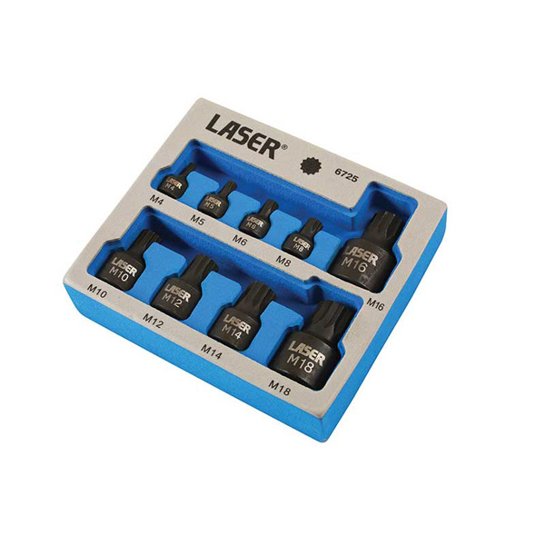 Laser 6725 Spline Socket Bit Set - Low Profile