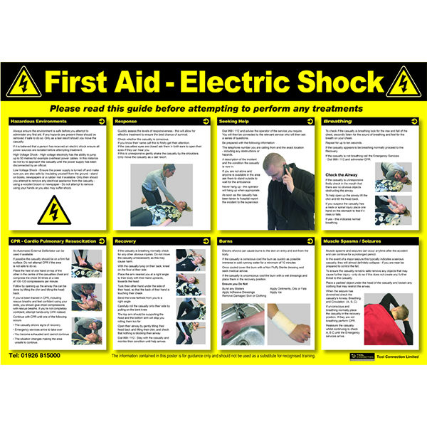 Laser 7575 Electric Shock First Aid Poster