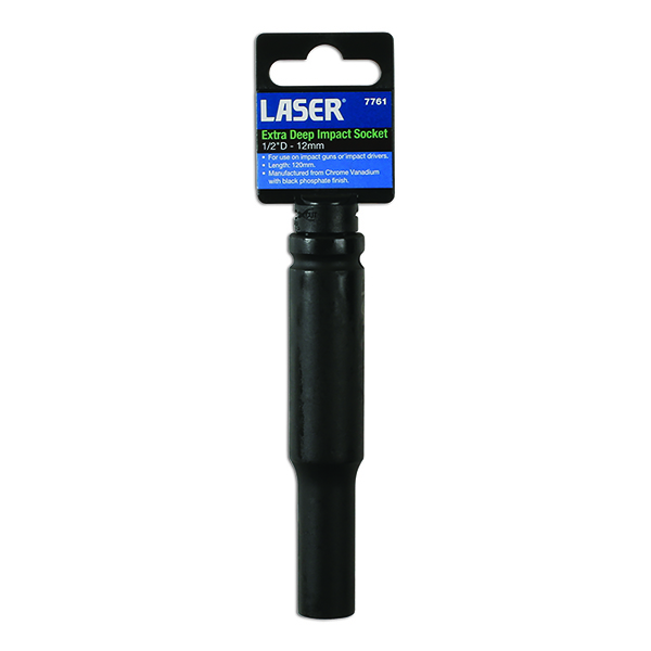 Laser 7761 Extra Deep Impact Socket 1/2"D 12mm