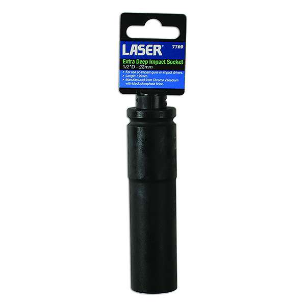 Laser 7769 Extra Deep Impact Socket 1/2"D 22mm