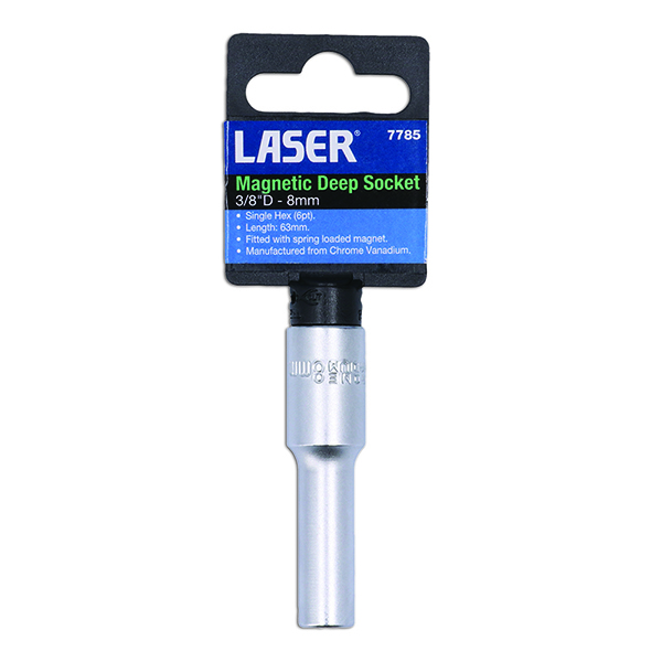 Laser 7785 Magnetic Deep Socket 3/8"D 8mm