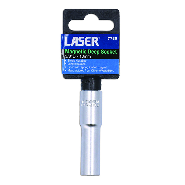 Laser 7786 Magnetic Deep Socket 3/8"D 10mm