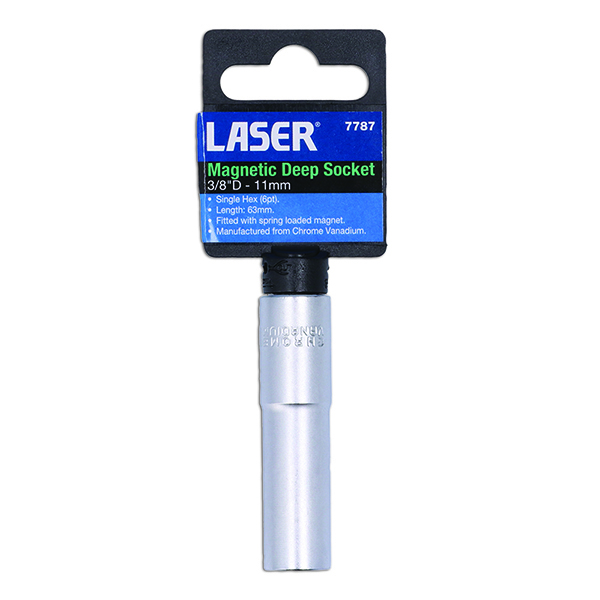 Laser 7787 Magnetic Deep Socket 3/8"D 11mm