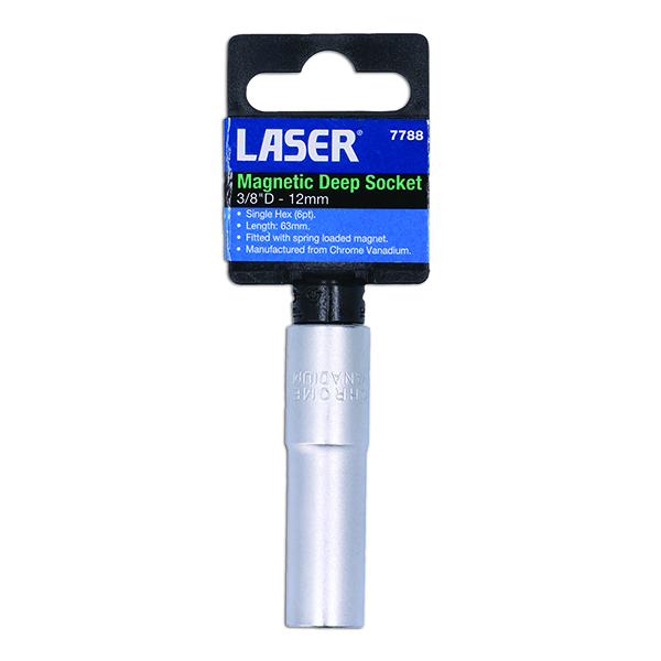 Laser 7788 Magnetic Deep Socket 3/8"D 12mm
