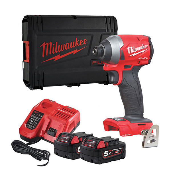 Milwaukee M18 FUEL ONE-KEY Impact Driver (2 X 5.0Ah batteries, charger, HD Box)