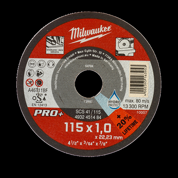 Milwaukee 115Mmm x 1 mm Cutting Disc 22.2mm bore
