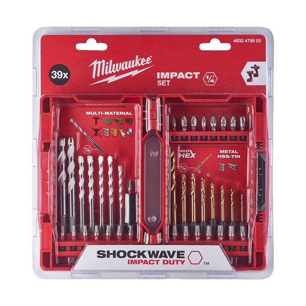 Milwaukee 39 Piece SHOCKWAVE Impact Duty Drill and Driver Set