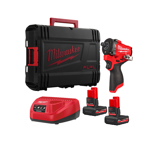 Milwaukee M12 FUEL GEN3 1/2" Compact Impact Wrench 2x 5ah Battery Kit (M12FCIWF12G3-502X)