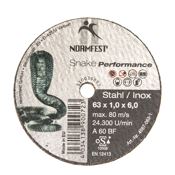 Normfest Snake Performance - Cut Off Disc 63 x 1,0 x 6