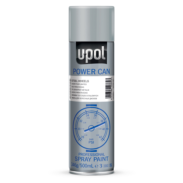 U-POL Power Can Steel Wheel Silver Aerosol 500ml