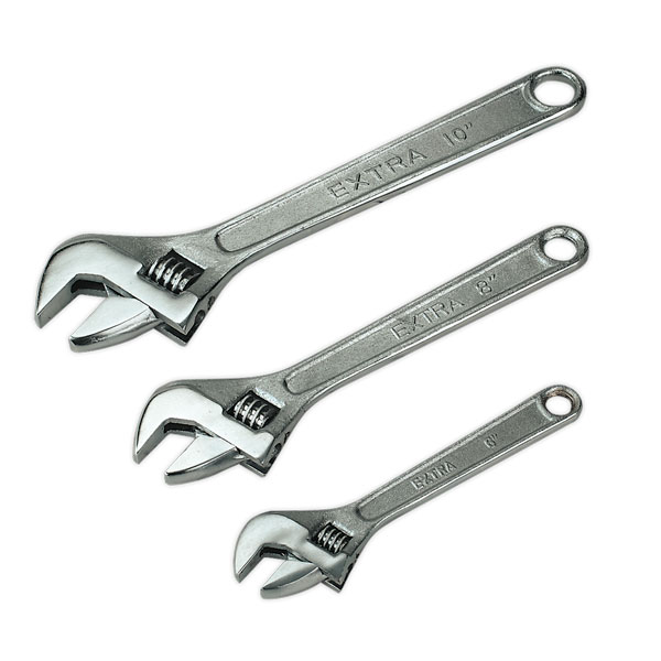 Siegen S0448 Adjustable Wrench Set 3pc 150, 200 & 250mm