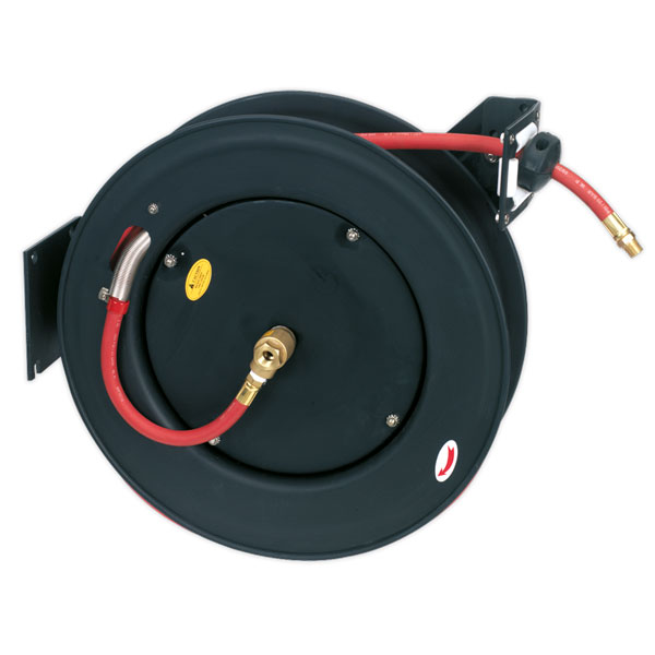 Sealey SA85 Retractable Air Hose Steel Reel 20mtr 10mm ID Rubber Hose