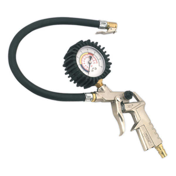 Sealey SA924 Tyre Inflator with Clip-On Connector