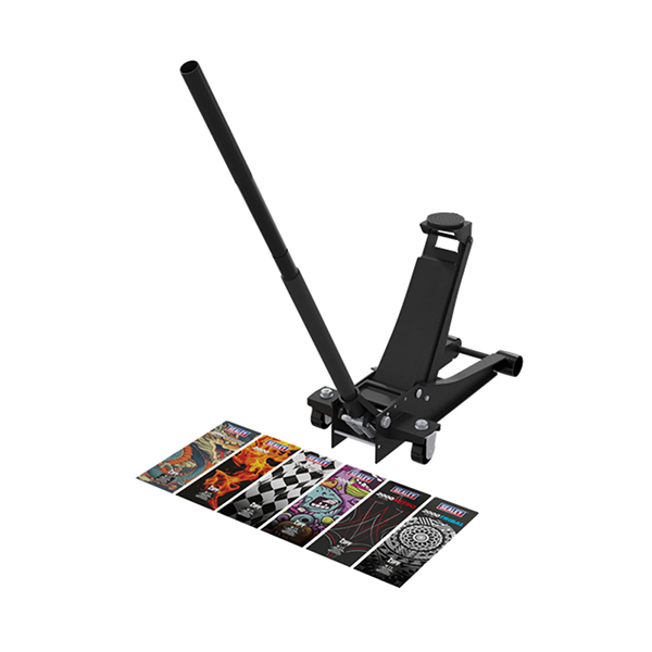 Sealey Low Entry Custom Design Trolley Jack with Rocket Lift 2 Tonne - Black