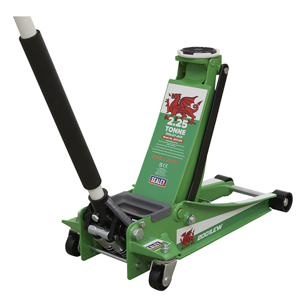 Sealey Trolley Jack 2.25tonne Low Entry Rocket Lift Wales Flag Design