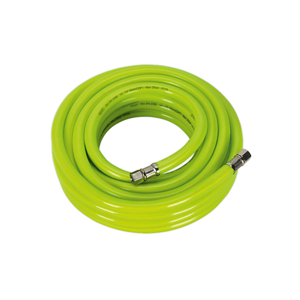 Sealey AHFC1038 Air Hose High Visibility 10mtr x 10mm with 1/4"BSP Unions