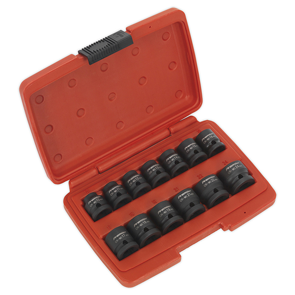 Sealey Impact Socket Set 13pc 1/2"Sq Drive Low Profile Metric Euro