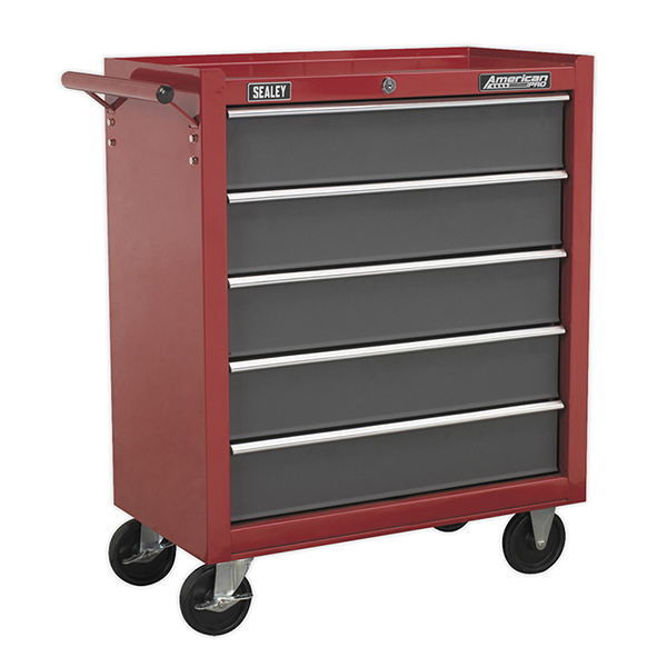 Sealey Sealey AP22505BB Rollcab 5 Drawer with Ball Bearing Slides - Red/Grey