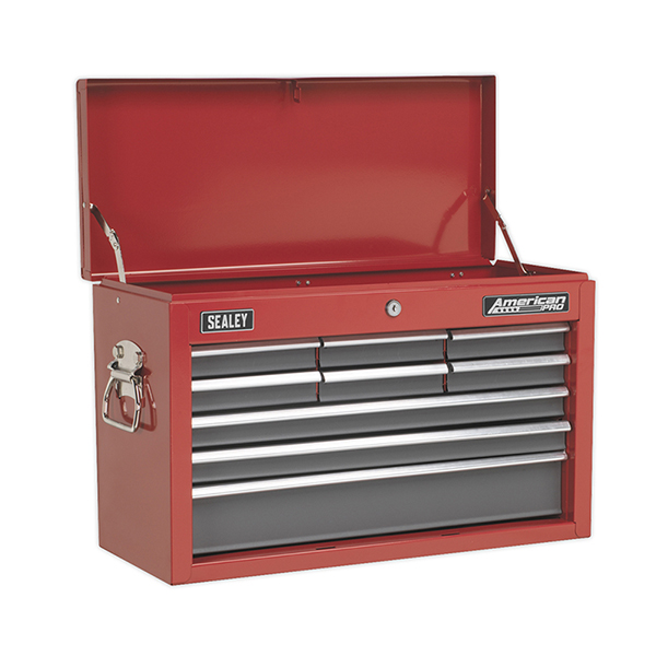Sealey AP22509BB Topchest 9 Drawer with Ball Bearing Slides - Red/Grey