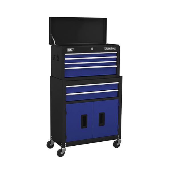 Sealey Sealey AP22B Topchest & Rollcab Combo 6 Drawer with Ball-Bearing Slides - Blue