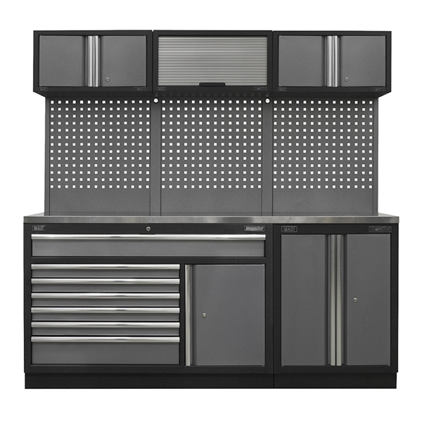 Sealey APMSSTACK11SS Superline Pro 2.04m Storage System - Stainless Steel Worktop