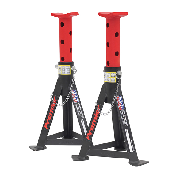 Sealey AS3R Axle Stands (Pair) 3 tonne Capacity per Stand - Red