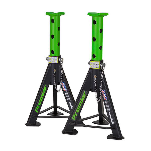 AS6G Axle Stands (Pair) 6 Tonne Capacity per Stand - Green