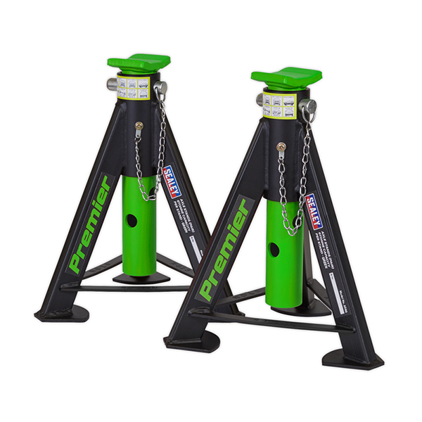 AS6G Axle Stands (Pair) 6 Tonne Capacity per Stand - Green