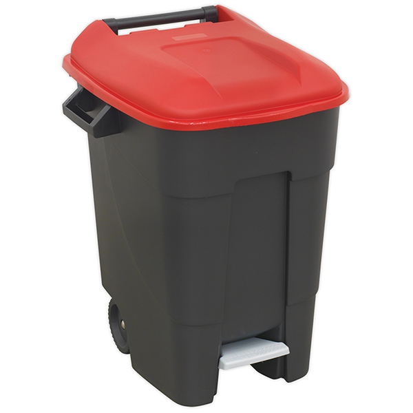 Sealey ##refuse/wheelie Bin With Foot Pedal 100l - Red