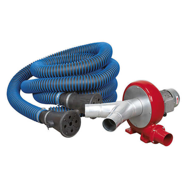 Sealey EFS102 Exhaust Fume Extraction System 230V - 370W - Twin Duct