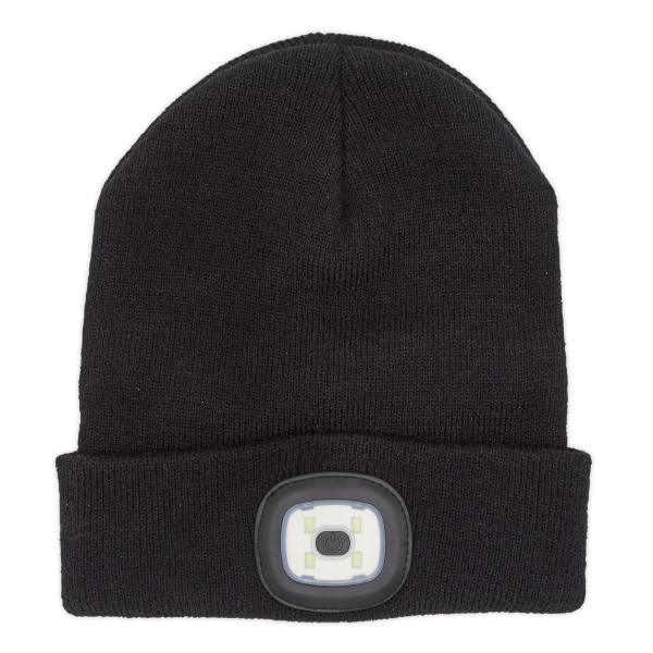 Sealey LED185 Beanie Hat 4 SMD LED USB Rechargeable