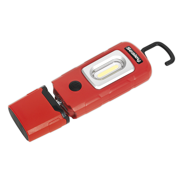 Sealey LED3601R Rechargeable 360 Inspection Lamp 3W COB + 1W LED Red Lithium-Polymer