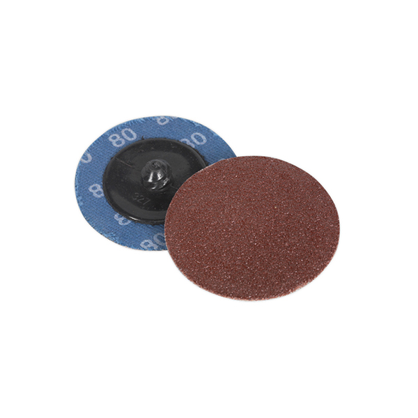 Sealey PTCQC5080 Quick Change Sanding Disc 50mm 80Grit Pack of 10