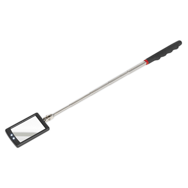 Siegen S0948 Telescopic Inspection Mirror 65 x 40mm with 2 LEDs