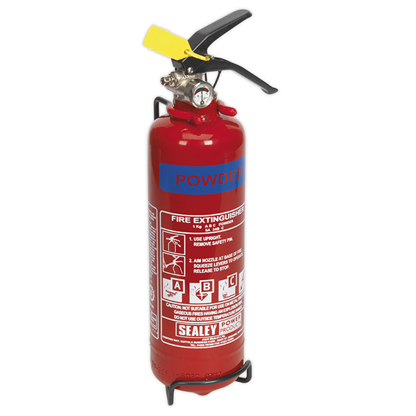 Sealey SDPE01 Fire Extinguisher 1kg Dry Powder
