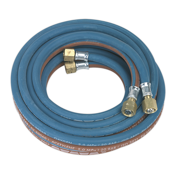 Sealey SGA5 Twin Rubber Hose Set Oxyacetylene 4.5mtr