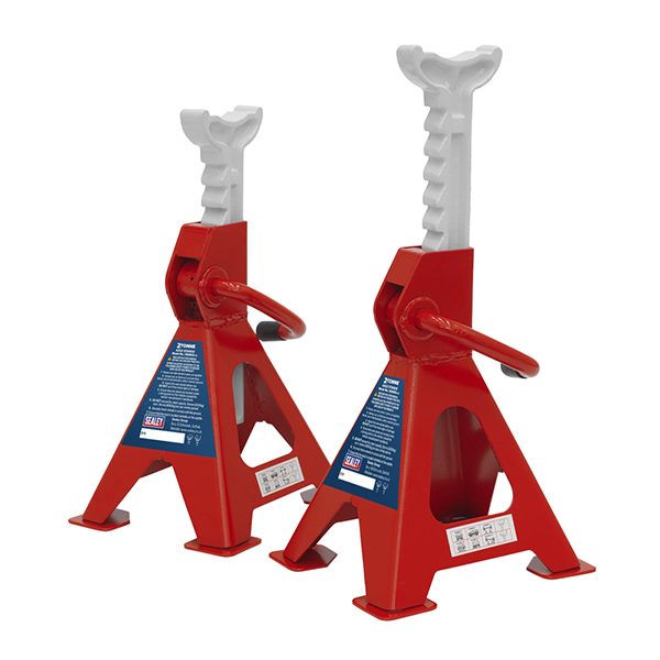 Sealey VS2002 Axle Stands (Pair) 2tonne Capacity per Stand Ratchet Type