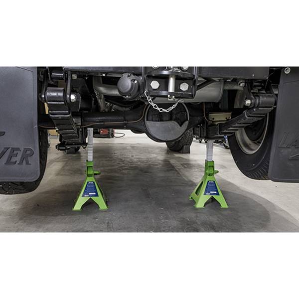 Sealey VS2003HV Axle Stands (Pair) 3tonne per Stand Ratchet Type Hi-Vis Green