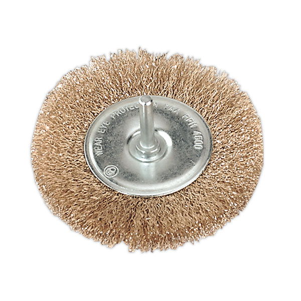 Sealey SFB100 Flat Wire Brush ?100mm with 6mm Shaft