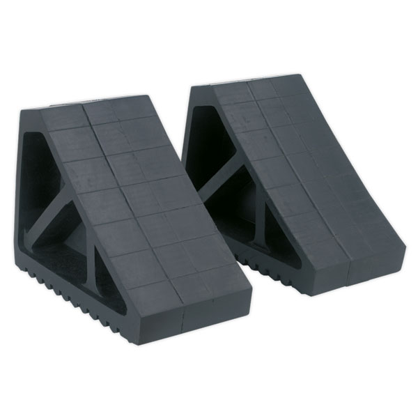 Sealey WC02 Rubber Wheel Chocks 3.3kg - Pair