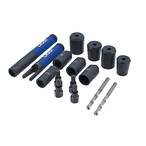 Laser 8912 Locking Wheel Nut Removal Kit - Lug Driller