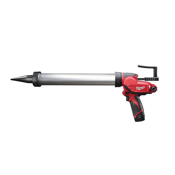 Milwaukee M12 Caulking Gun 600ml Aluminium Tube (1 x 2ah Li-ion battery, charger, bag)