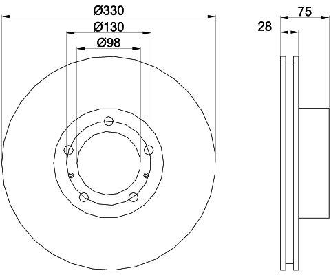 Right Handr Hc Brake Disc Porsche Panamera (09-) 330mm (V) [Sebro] | Euro Car Parts