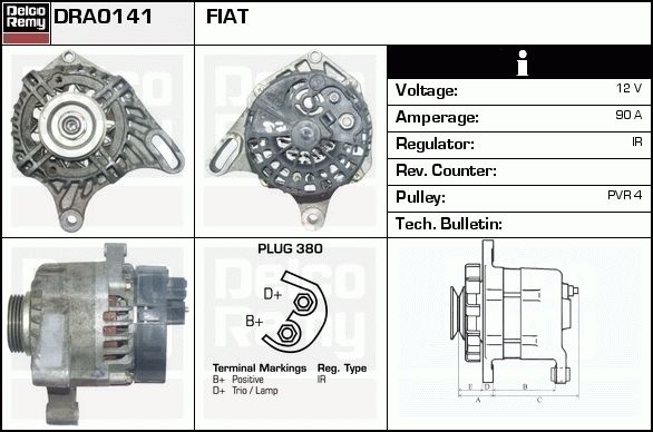 Denso ##12v 90a 4vee 60mm Dia B+(m8)d+(m5) Fiat Seicento 1.1 With Ac 01>