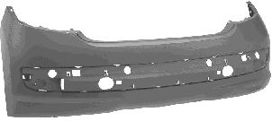 Aftermarket Rear Bumper 207 06- No Exhaust Cutout Not Sports Models Primed